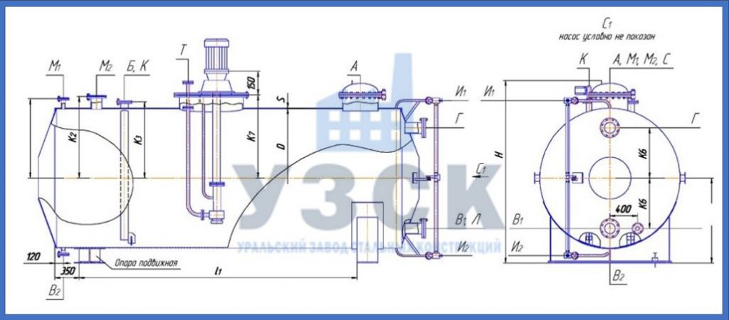 Чертеж емкости ГКК в Калуге